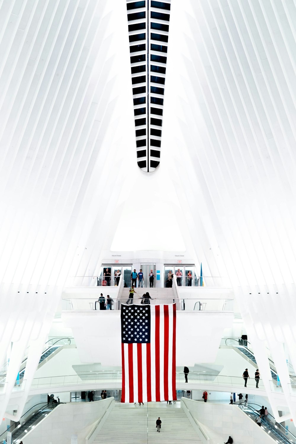flag of U.S.A. inside white structure