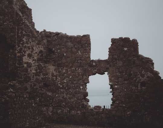 brown castle ruin landscape photography in Dunluce Castle United Kingdom