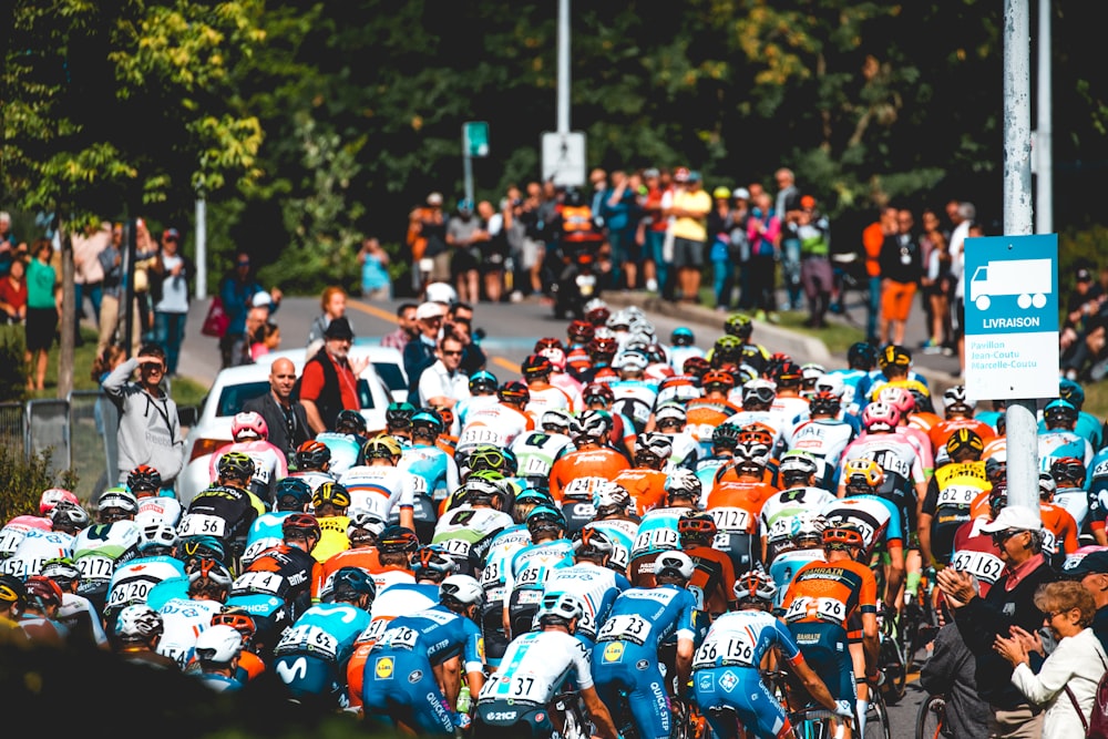 group of bicyclist