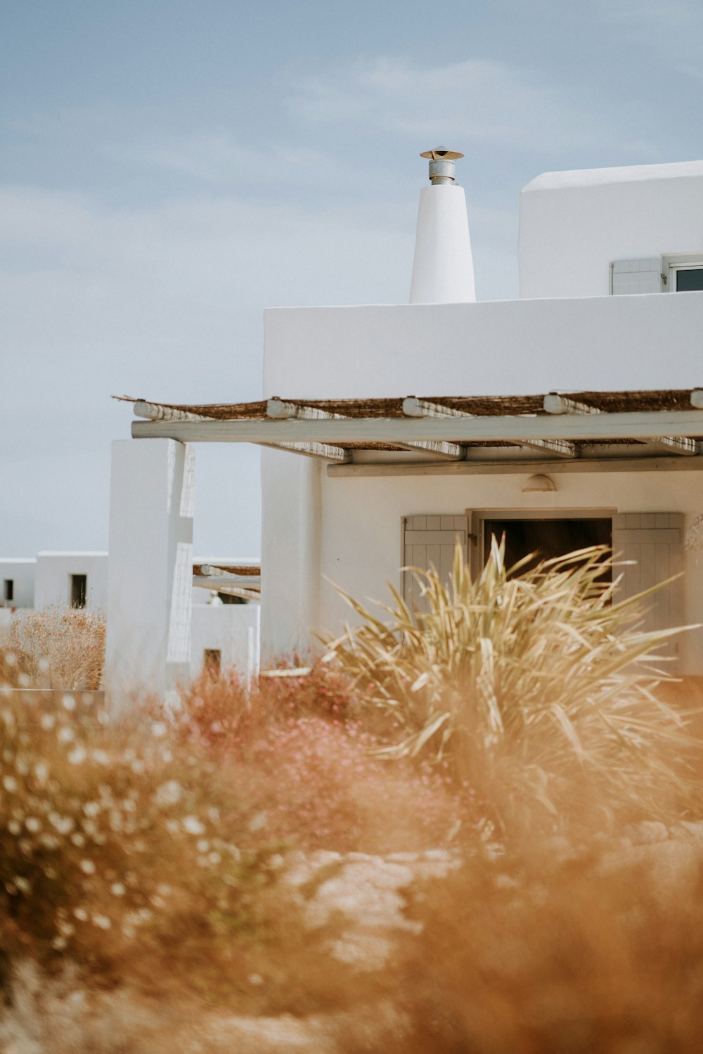 white painted house