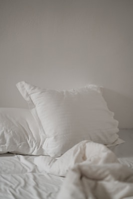 Memory foam pillow on a bed