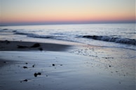 A beautiful beach scene capturing the waves and sand.