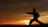 silhouette photography of man punching on air