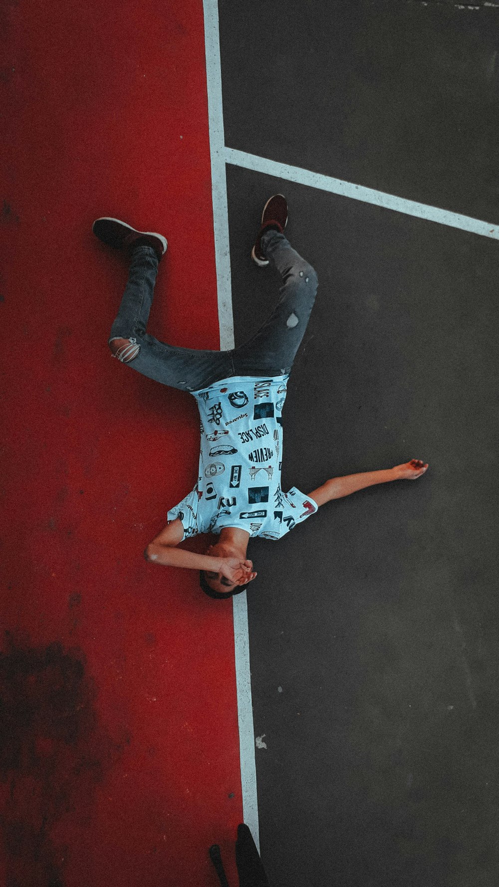 man lying on floor