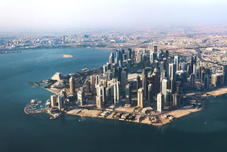 aerial photography of concrete buildings