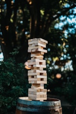 Jengga blocks during daytime