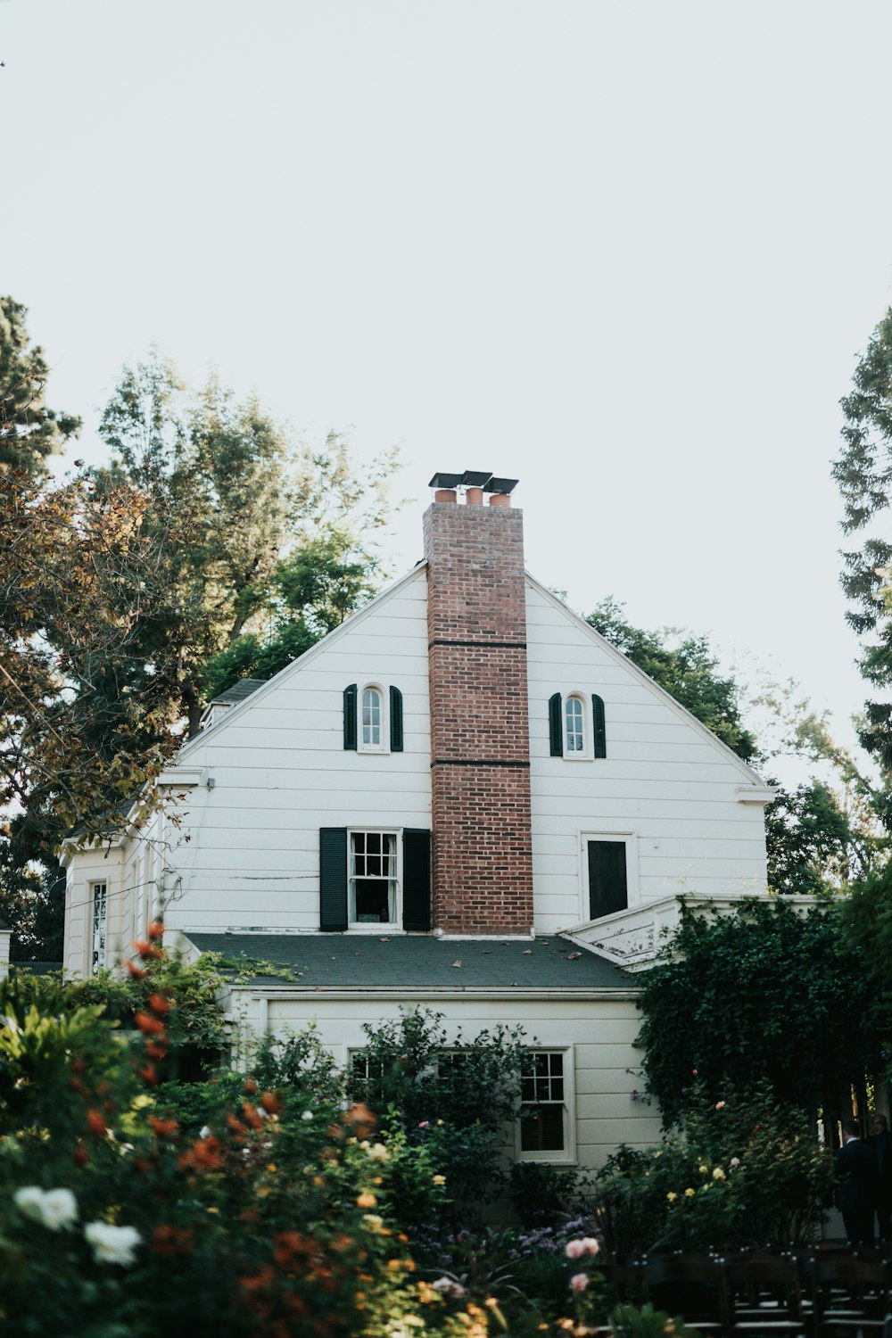 white and brown house surrounded with trees