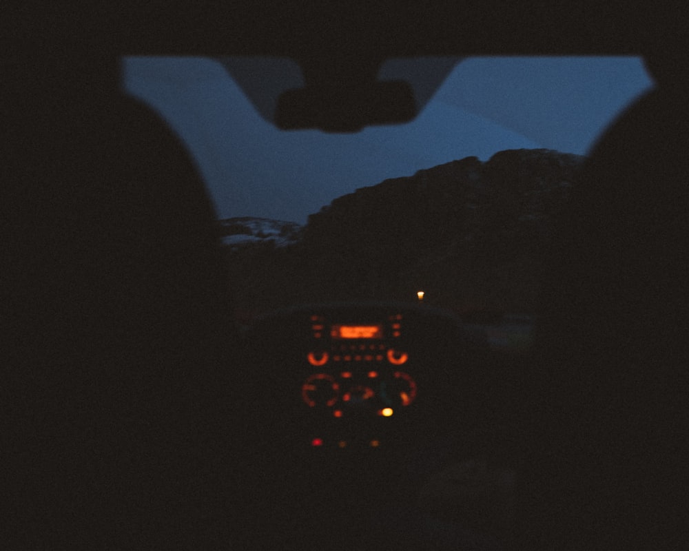 vehicle interior at night