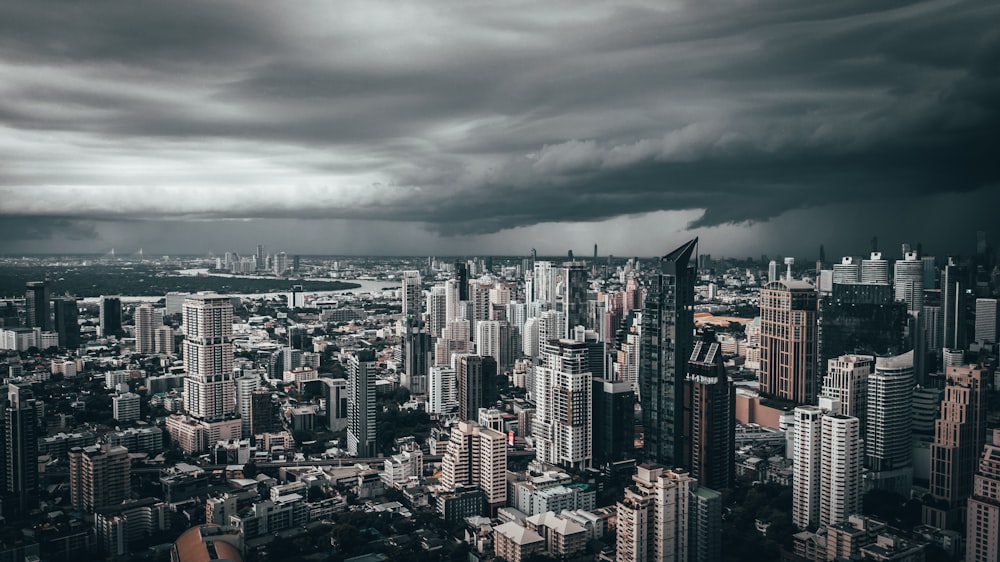 bird's-eye view photography of towers