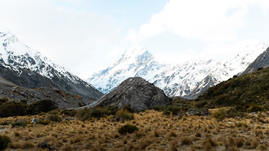 selective focus photography of hill during daytime in Aoraki/Mount Cook National Park New Zealand