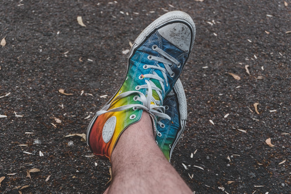 multicolored Converse All-Star high-tops