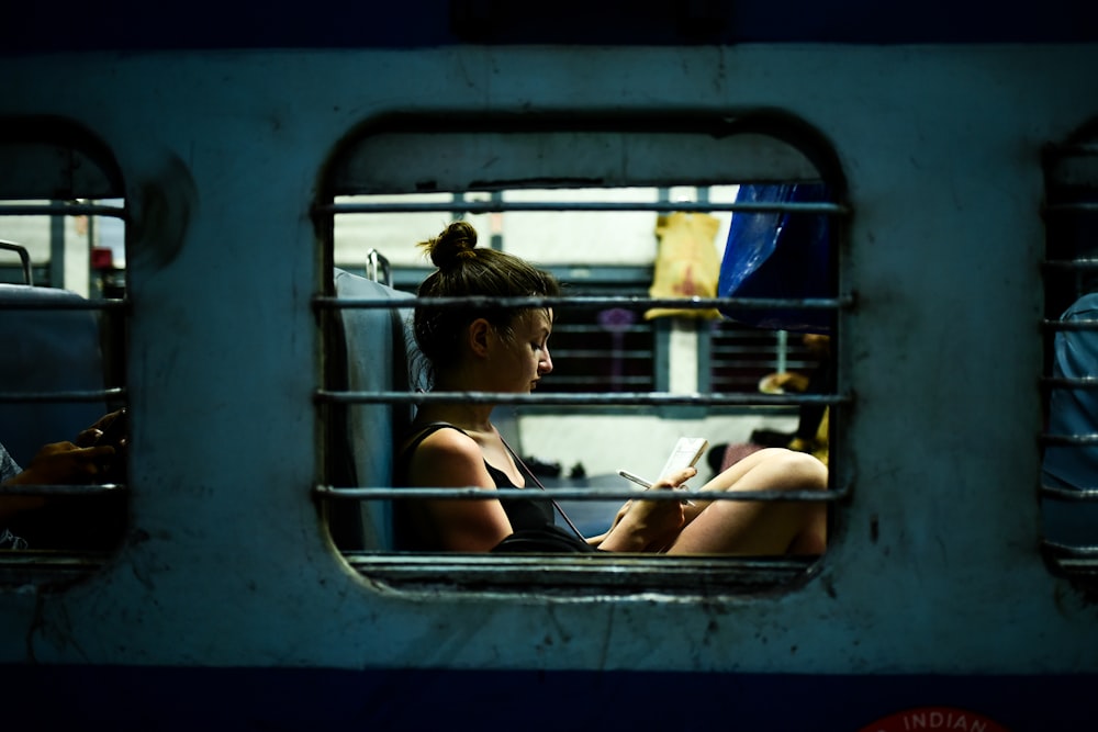 woman on bus