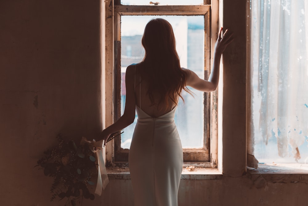 woman near window