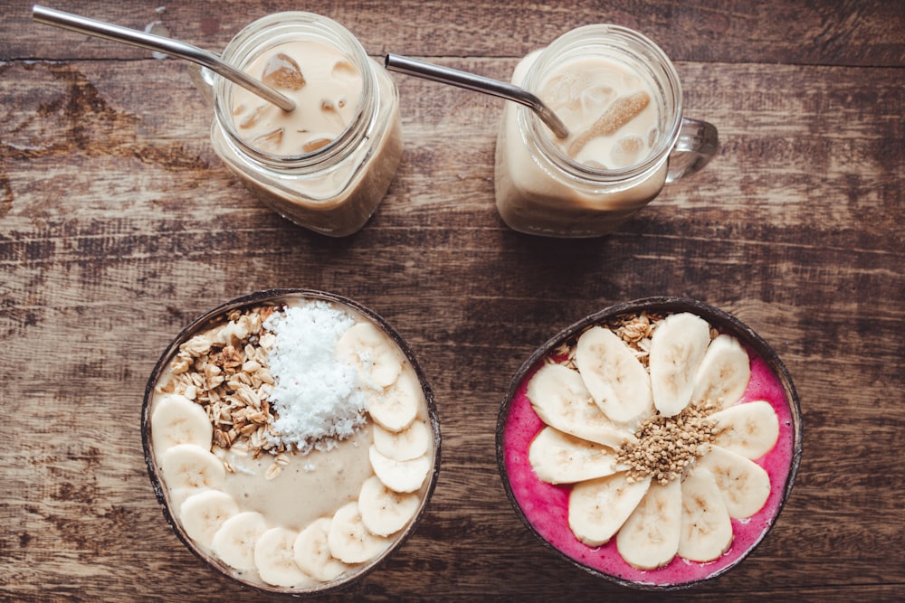 Gachas de avena con plátanos