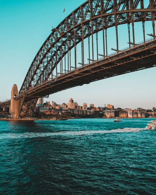 gray concrete suspension bridge near city under clear blue sky in Sydney Harbour Bridge Australia