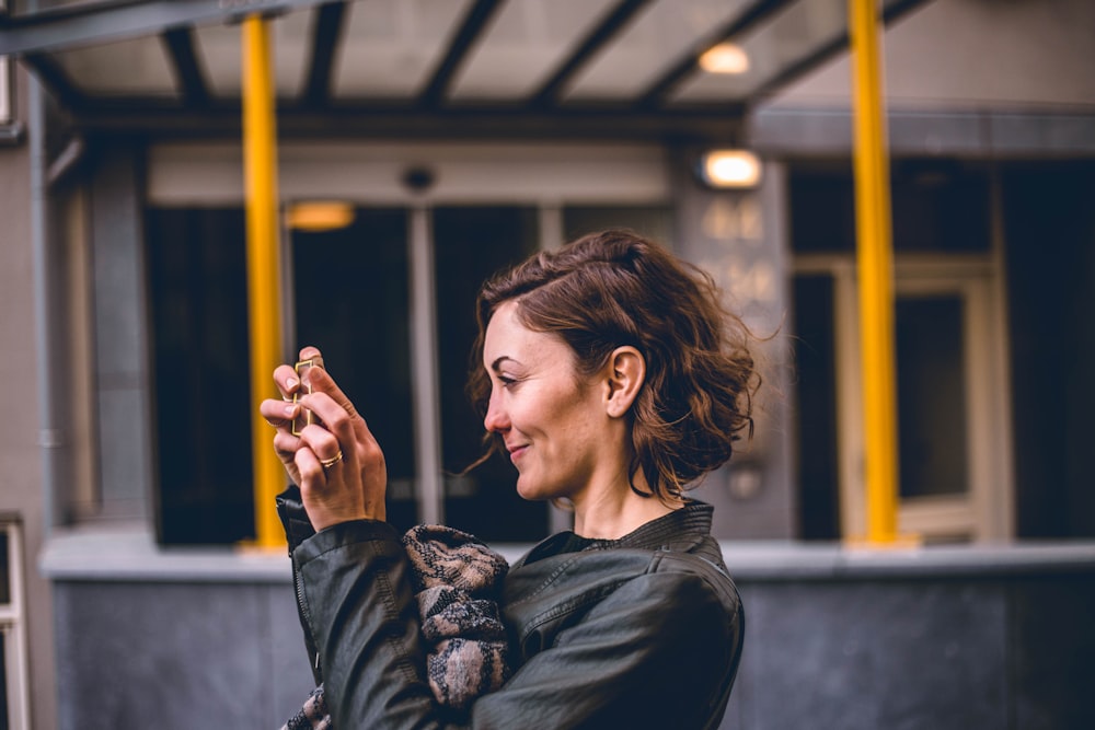 woman taking photos