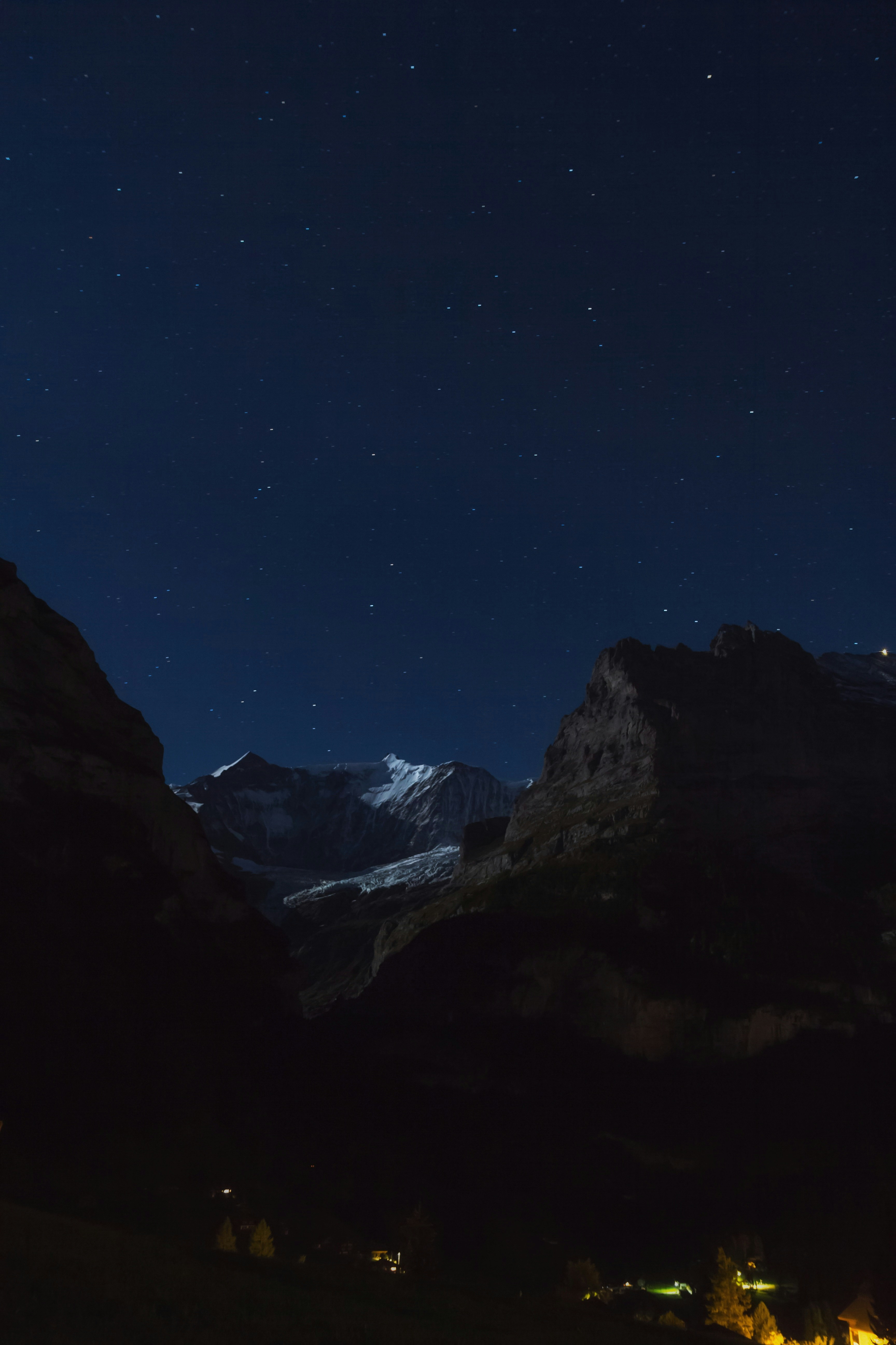 mountains during nighttime
