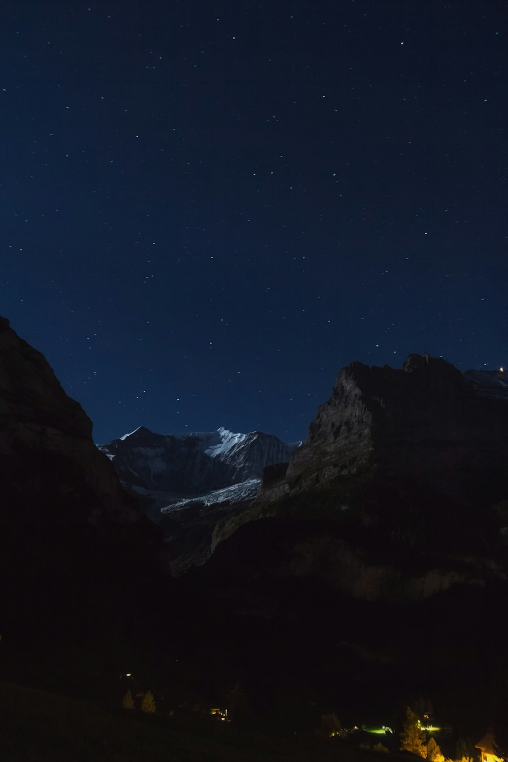 mountains during nighttime