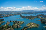 islands with buildings during day