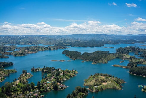 islands with buildings during day