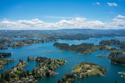 islands with buildings during day colombia teams background