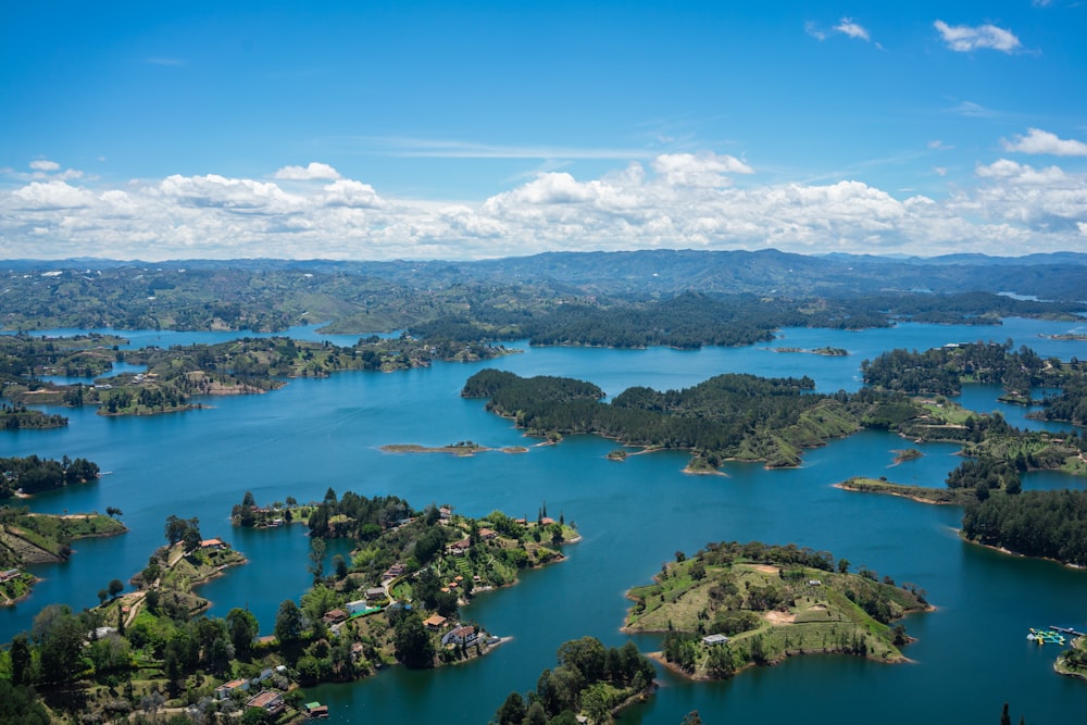 islands with buildings during day