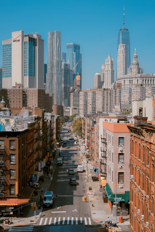 aerial view of city in Chinatown United States