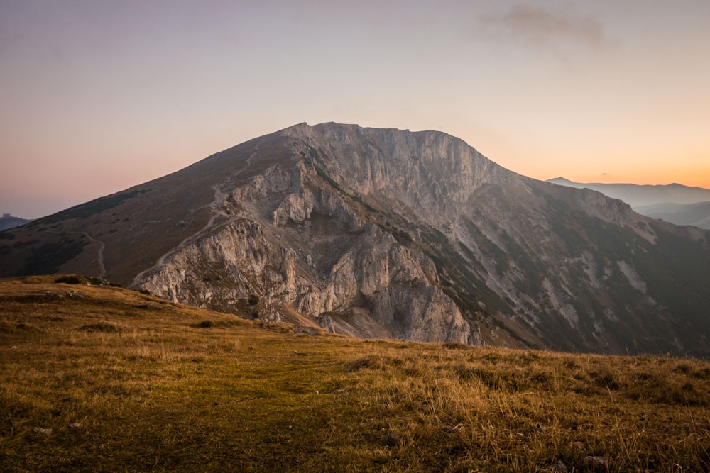 grass on top of mountain