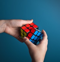 person playing magic cube