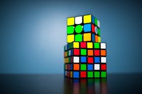 a rubik cube sitting on top of a table