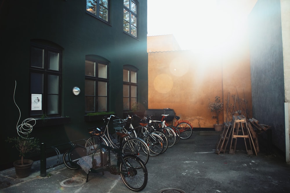 parked bike lot