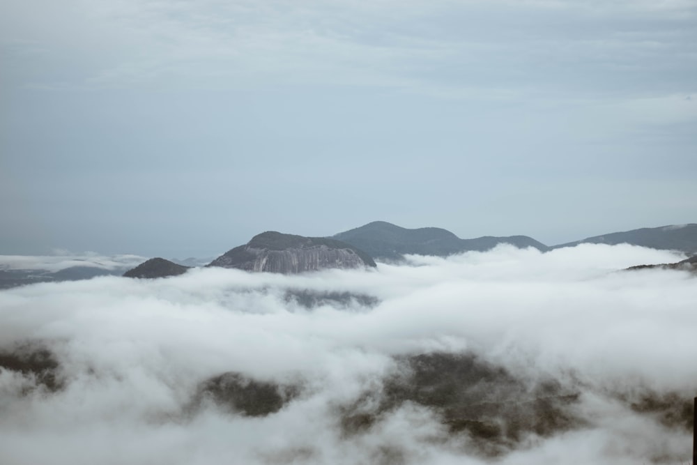 mountain with clouds