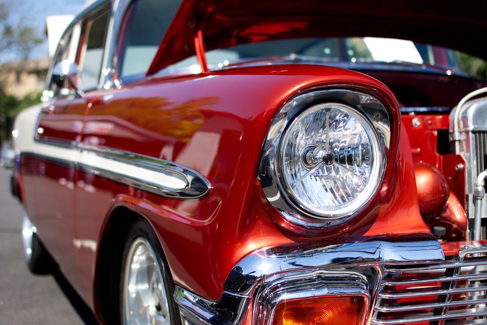 red and white car