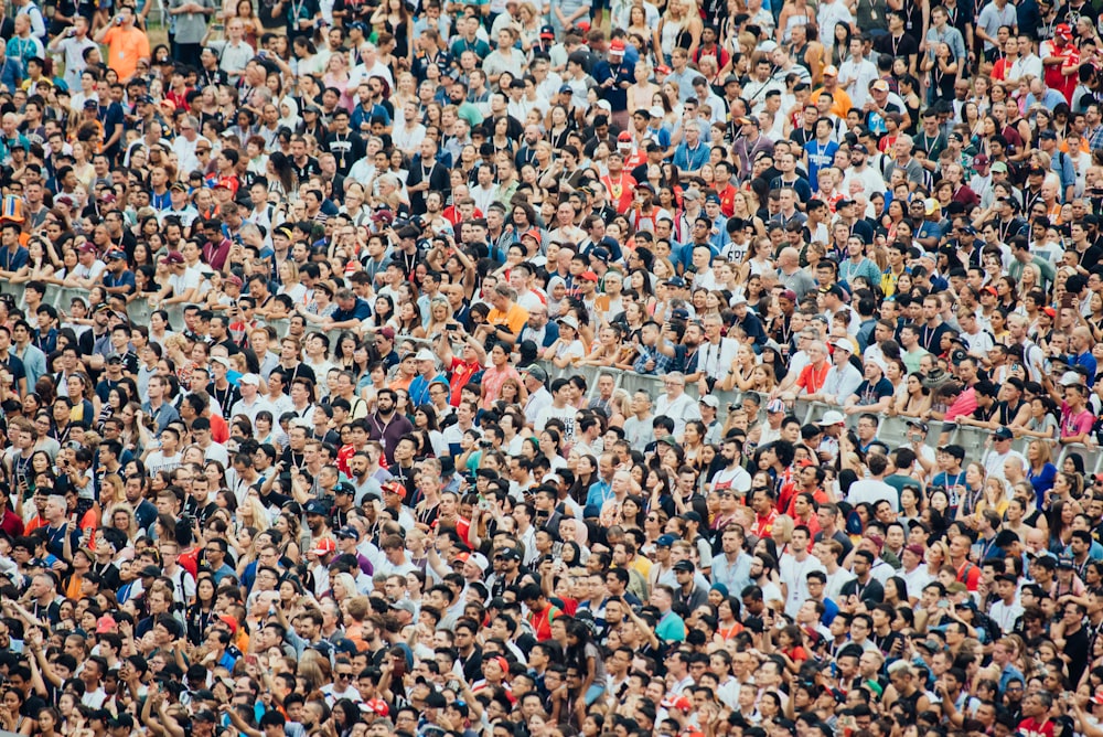 aerial photo people gathering