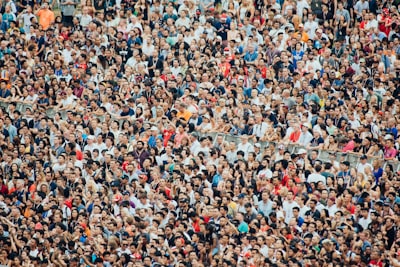 aerial photo people gathering crowd zoom background