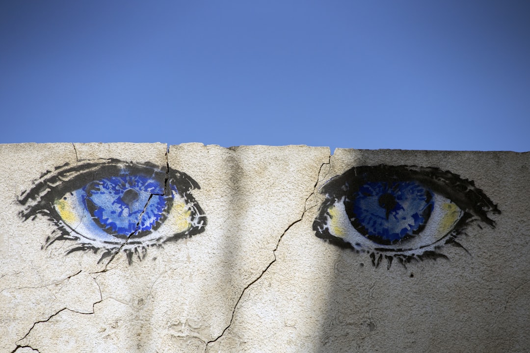 human eye mural, Looking from the top