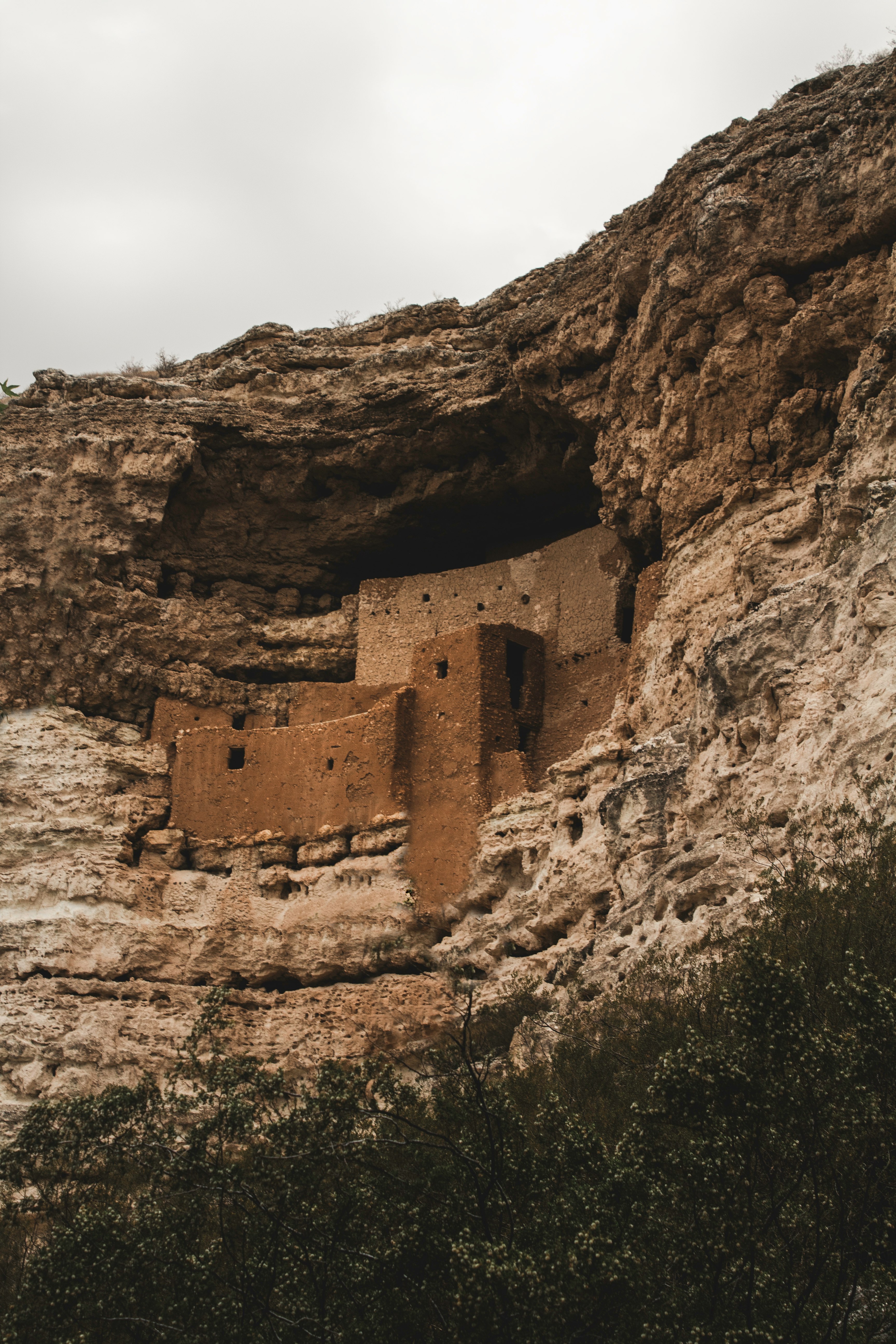 architectural photography of brown and white mountain