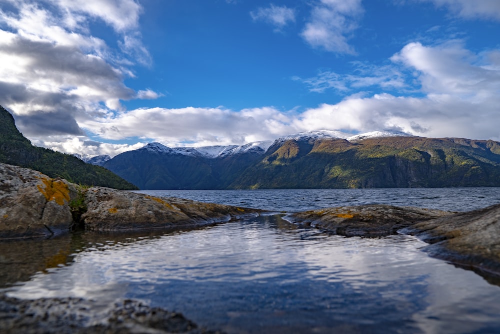 body of water under blue and gray sky