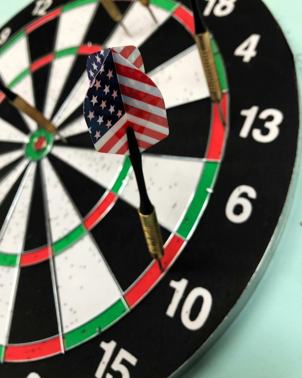 dart on dartboard