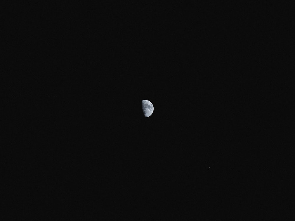 gray moon during night
