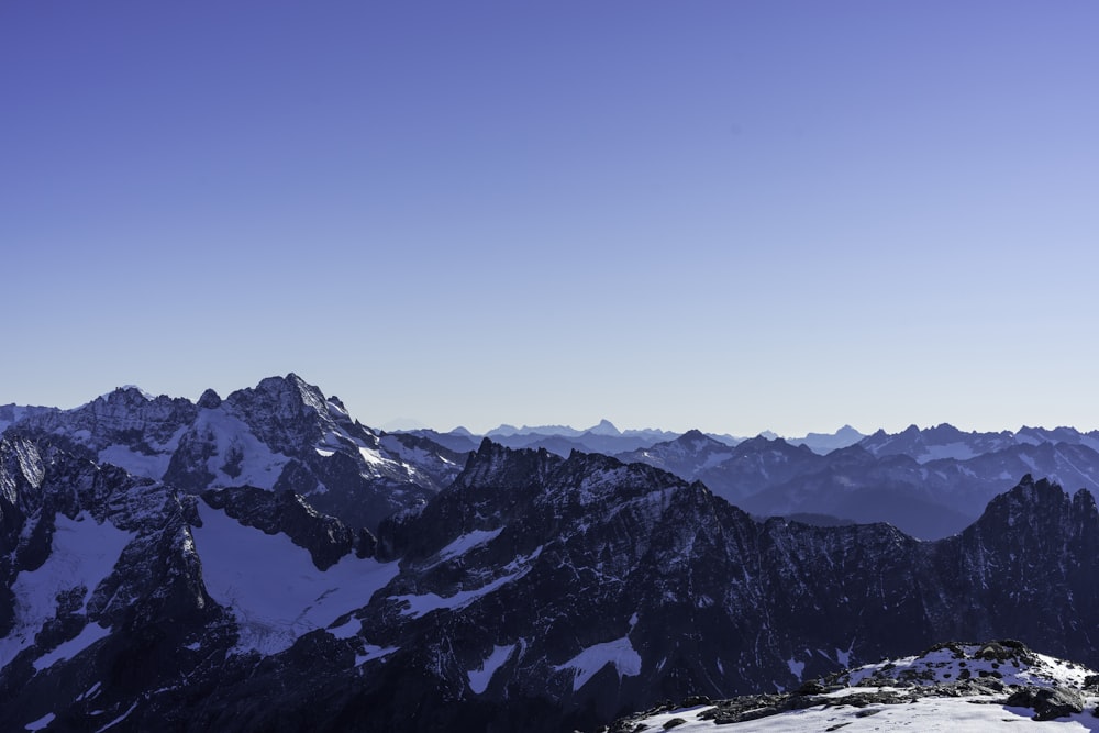 landscape photography of black and white mountain