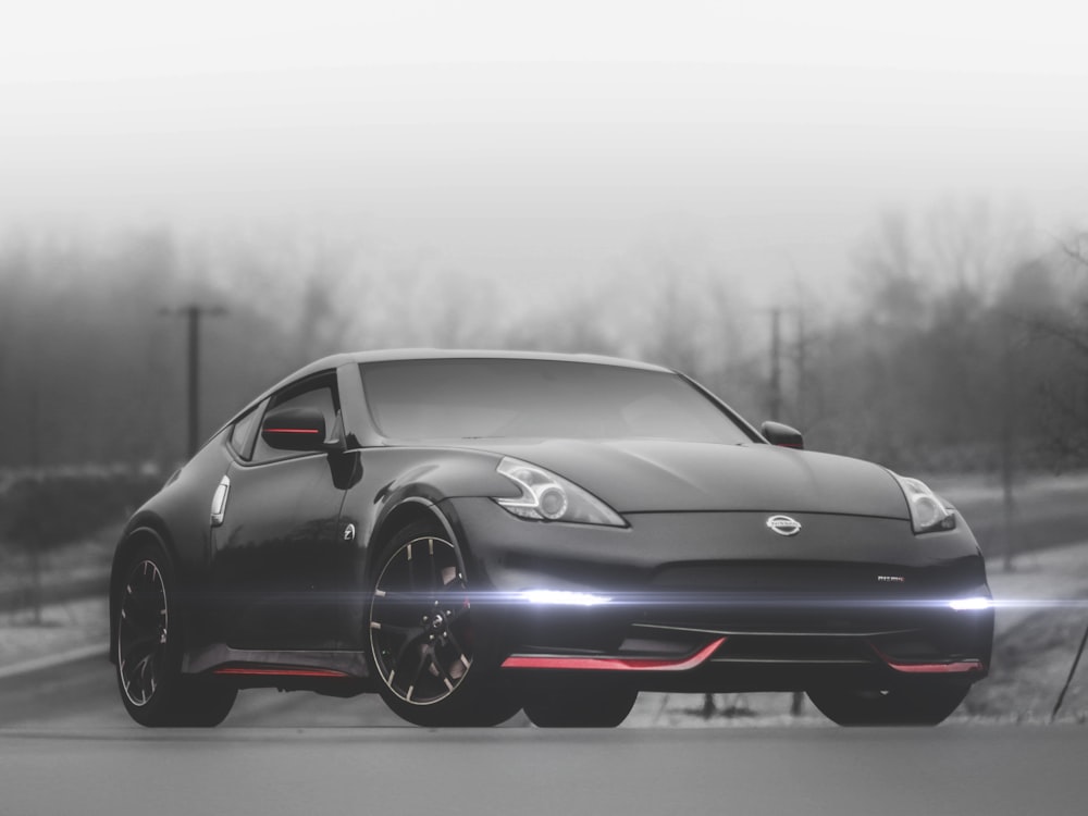 black Nissan coupe