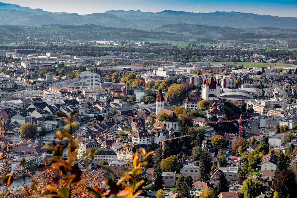 aerial view of town during daytime