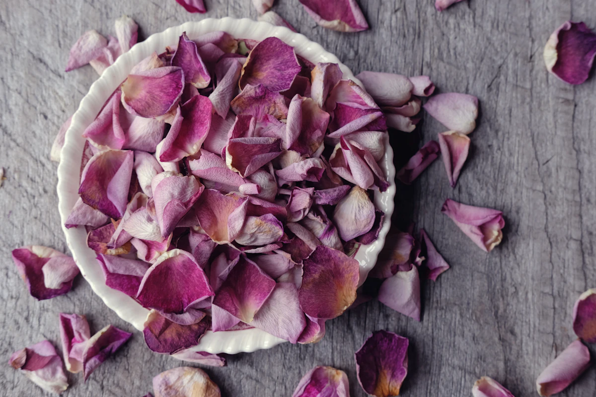 Dried rose petals