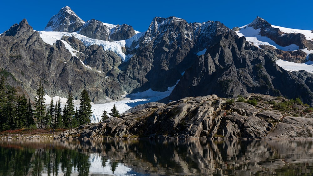 gray mountains under blue sky