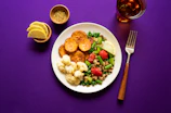 cooked food on plate
