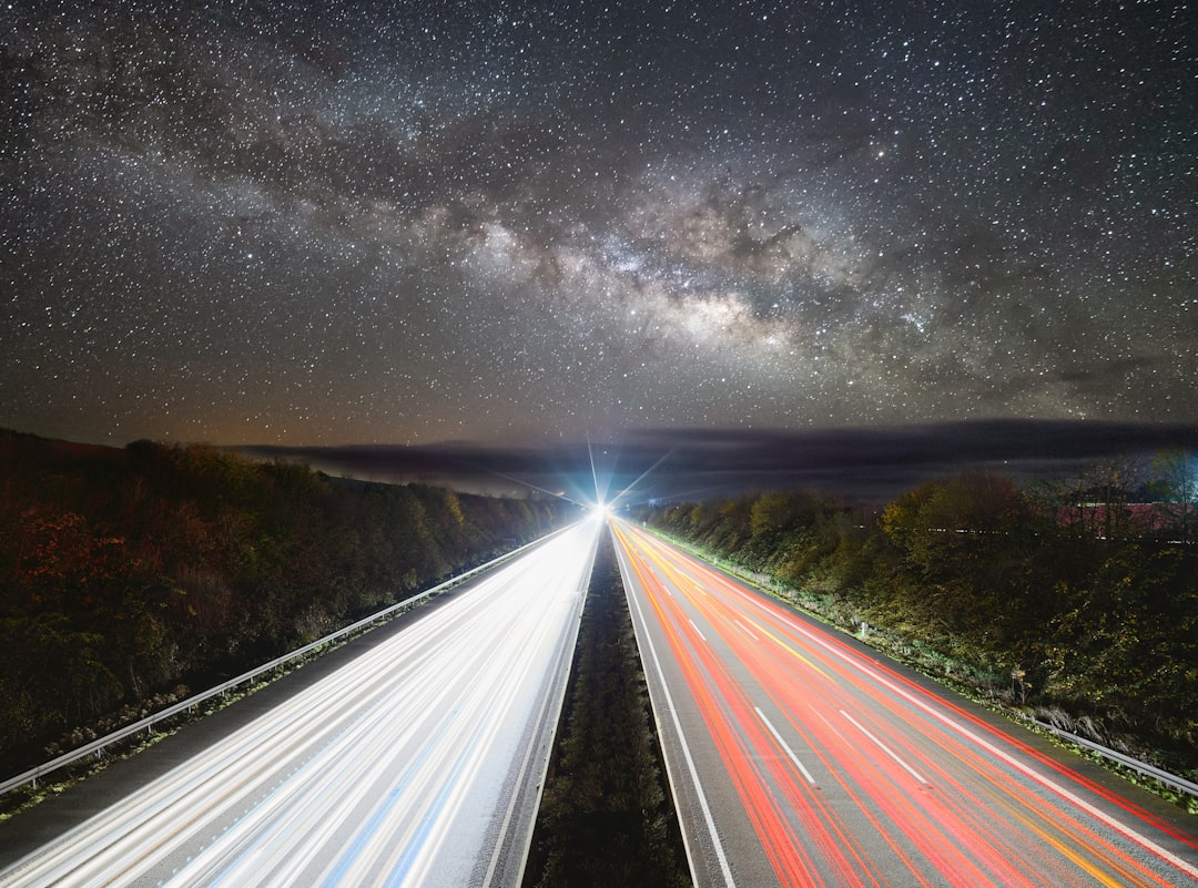 timelapse photography of street