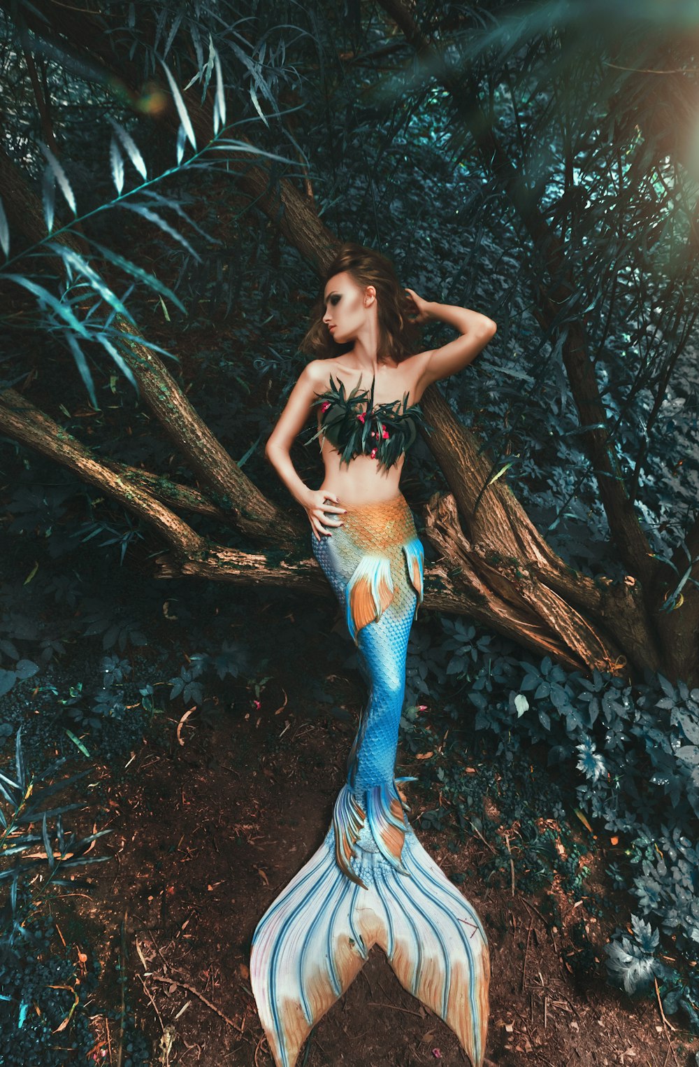 woman in mermaid costume