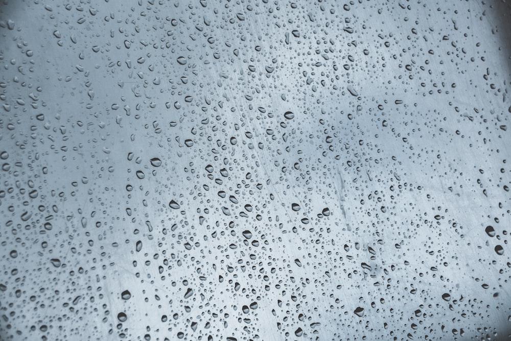 a close up of water droplets on a window