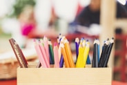 assorted-color color pencils